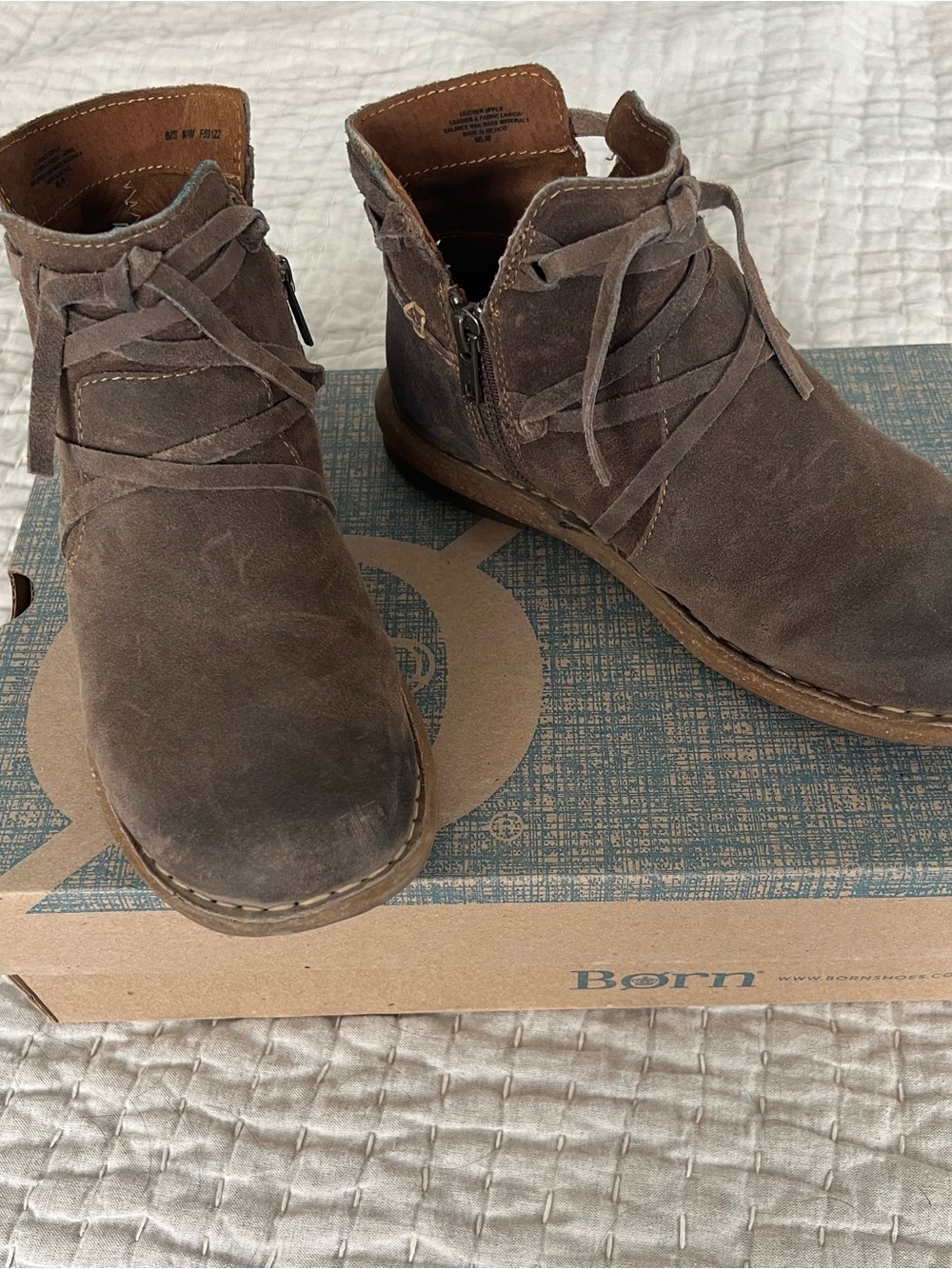 Born Tarklin Grey Booties Women’s Size 8
